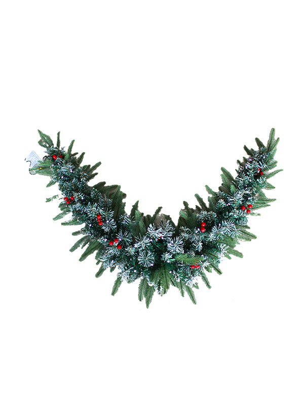 Garland Krismas Berbilang Lapisan PE PVC Dengan Beri Merah