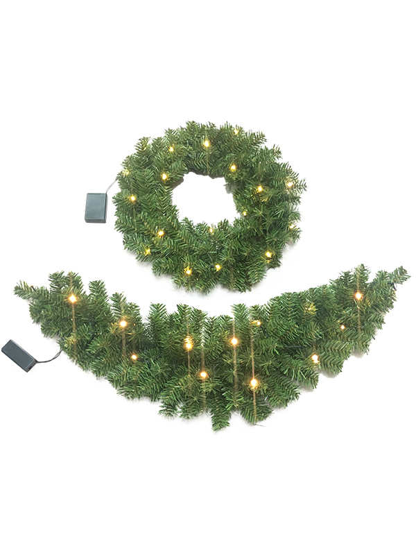 Kalungan Krismas Kalungan Krismas Siri PVC-45CM Dengan Lampu