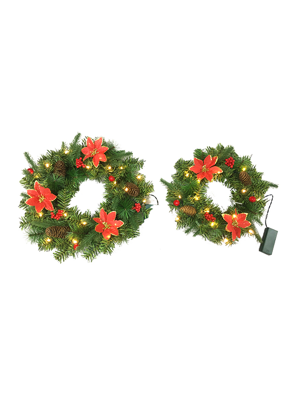 PVC PE Pine Needle Series-38CM Christmas Wreath Plus Hiasan