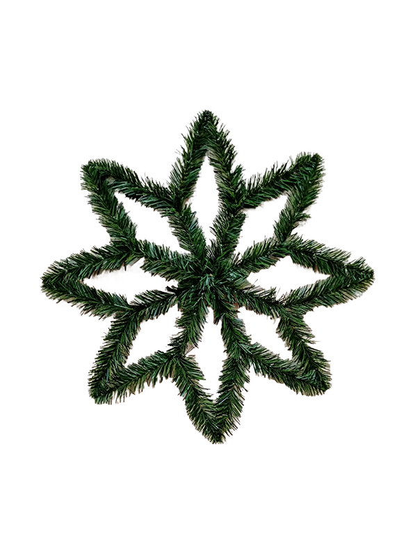 Jarum Pine Kepingan Salji Hiasan Kalungan Krismas